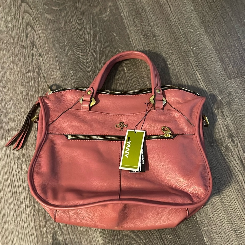 orYANY Dusty Rosy Tumbled Leather Top Handle Crossbody Strap Satchel